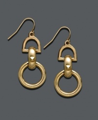 Instead of simple hoops, mix things up with Lauren by Ralph Lauren's geometric door knocker hoops. Earrings crafted in goldtone mixed metal. Approximate drop: 1-1/4 inches. Instead of simple hoops, mix things up with Lauren by Ralph Lauren's geometric door knocker hoops. Earrings crafted in goldtone mixed metal. Approximate drop: 1-1/4 inches.