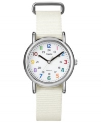The Timex Weekender collection is the perfect watch for a stylish yet casual look. With playful color and an accessible slip-through strap. The Timex Weekender collection is the perfect watch for a stylish yet casual look. With playful color and an accessible slip-through strap.
