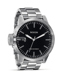 Nixon's flex watch is well-equipped for your adventures. The black dial is sharp and sporty. While the brushed steel bezel is classic enough to perform in the boardroom. Nixon's flex watch is well-equipped for your adventures. The black dial is sharp and sporty. While the brushed steel bezel is classic enough to perform in the boardroom.