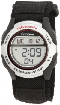 Armitron Men's 408095SIL Chronograph Black Strap Digital Sport Watch Armitron Men's 408095SIL Chronograph Black Strap Digital Sport Watch