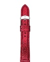 A bold hue colors this vibrant Michele watch strap made from finely textured leather.