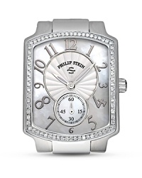 Beautiful mother-of-pearl, accented with diamonds, adds glamour to this classic timepiece. Beautiful mother-of-pearl, accented with diamonds, adds glamour to this classic timepiece.