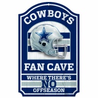 NFL Dallas Cowboys 11-by-17 inch Fan Cave, No Offseason Wood Sign NFL Dallas Cowboys 11-by-17 inch Fan Cave, No Offseason Wood Sign