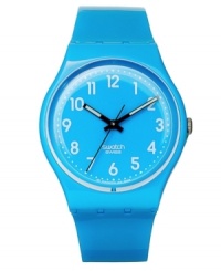 Drink in this cool-blue Rise Up watch from Swatch. Drink in this cool-blue Rise Up watch from Swatch.