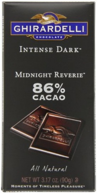 Ghirardelli Chocolate Intense Dark Bar, Midnight Reverie 86% Cacao Bar, 3.17-Ounce Bars (Pack of 6) Ghirardelli Chocolate Intense Dark Bar, Midnight Reverie 86% Cacao Bar, 3.17-Ounce Bars (Pack of 6)