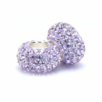Set of 2 - Bella Fascini Purple Lavender Crystal Pave Bling - European Charm Bracelet Beads Made with Authentic Swarovski Crystal Elements - Fits Perfectly on Chamilia Moress Pandora and All Compatible Brands Set of 2 - Bella Fascini Purple Lavender Crystal Pave Bling - European Charm Bracelet Beads Made with Authentic Swarovski Crystal Elements - Fits Perfectly on Chamilia Moress Pandora and All Compatible Brands