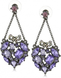 Betsey Johnson Iconic Celestial Crystal Gem Heart Chandelier Earrings Betsey Johnson Iconic Celestial Crystal Gem Heart Chandelier Earrings