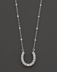 Diamond and 14K White Gold Horseshoe Pendant Necklace, .25 ct. t.w., 18 Diamond and 14K White Gold Horseshoe Pendant Necklace, .25 ct. t.w., 18