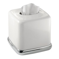 InterDesign York Boutique Box 2, White/ Chrome InterDesign York Boutique Box 2, White/ Chrome