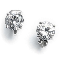 Clip-On Earrings with 8mm CZ Solitaire Clip-On Earrings with 8mm CZ Solitaire
