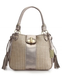 Designed with warm-weather in mind, this carefree design from Marc Fisher is ready for summer. High-shine metallic trim and signature hardware add a polished feel to this lovely shoulder bag shape. Designed with warm-weather in mind, this carefree design from Marc Fisher is ready for summer. High-shine metallic trim and signature hardware add a polished feel to this lovely shoulder bag shape.