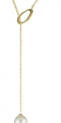 Majorica 10/12mm White Round Pearl On Slide Vermeil Pendant Necklace, 20 Majorica 10/12mm White Round Pearl On Slide Vermeil Pendant Necklace, 20
