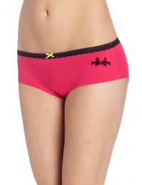 Betsey Johnson Women's Stretch Lo Rise Boyshort With Bow Betsey Johnson Women's Stretch Lo Rise Boyshort With Bow