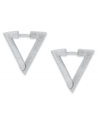 Style that points you in the right direction. Bar III's hoop earrings feature a geometric shape for smart fashion. Crafted in matte silver tone mixed metal. Approximate diameter: 7/8 inch. Style that points you in the right direction. Bar III's hoop earrings feature a geometric shape for smart fashion. Crafted in matte silver tone mixed metal. Approximate diameter: 7/8 inch.
