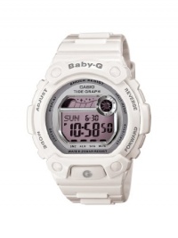 Casio Women's BLX103-7 Baby-G White Resin G-Lide Digital Mirror Dial Sport Watch