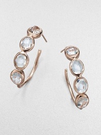 Four sparkling ovals of faceted clear quartz in a setting of 18k gold and sterling silver with a glowing finish of 18k rose goldplating.Clear quartz18k gold and sterling silver with 18k rose goldplatingLength, about 1.5Post backImported Four sparkling ovals of faceted clear quartz in a setting of 18k gold and sterling silver with a glowing finish of 18k rose goldplating.Clear quartz18k gold and sterling silver with 18k rose goldplatingLength, about 1.5Post backImported
