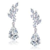 Bling Jewelry CZ Marquise Cut Leaves Pippa Middleton Inspired Teardrop Earrings Bling Jewelry CZ Marquise Cut Leaves Pippa Middleton Inspired Teardrop Earrings