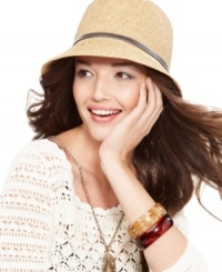 A timeless style made functional: this chic cloche is composed of packable straw for easy storage during those sunny vacations. A timeless style made functional: this chic cloche is composed of packable straw for easy storage during those sunny vacations.