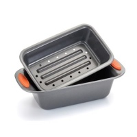 Rachael Ray Oven Lovin' Non-Stick 2-Piece Meatloaf Pan Set, Orange Rachael Ray Oven Lovin' Non-Stick 2-Piece Meatloaf Pan Set, Orange