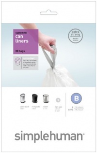 simplehuman Custom Fit Trash Can Liner B, 30 ct, 6 Liters / 1.6 Gallons simplehuman Custom Fit Trash Can Liner B, 30 ct, 6 Liters / 1.6 Gallons
