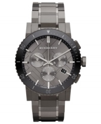Covered in sleek gray color, this Burberry timepiece brings an eye-catching touch to your wardrobe. Covered in sleek gray color, this Burberry timepiece brings an eye-catching touch to your wardrobe.