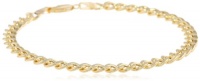 Klassics 10k Yellow Gold 5.5mm Diamond-Cut Curb Chain Men's Bracelet, 8.5