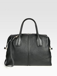 This traditional satchel will never go out of style, impeccably crafted of soft pebble-grain leather and topped with a versatile strap. Adjustable detachable shoulder strap, 18-20½ dropDouble top handles, 5½ dropTop zip closureProtective metal feetTwo inside zip pocketsFully lined15½W X 9½H X 6DImported This traditional satchel will never go out of style, impeccably crafted of soft pebble-grain leather and topped with a versatile strap. Adjustable detachable shoulder strap, 18-20½ dropDouble top handles, 5½ dropTop zip closureProtective metal feetTwo inside zip pocketsFully lined15½W X 9½H X 6DImported