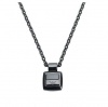 Emporio Armani EGS1458 Men's Black Ceramic Pendant Black Ion Plated Stainless Steel Chain Necklace Jewelry