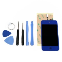 Blue iPod Touch 4th Gen LCD Digitizer Glass Screen Assembly, Home Button, Tools and Adhesive Blue iPod Touch 4th Gen LCD Digitizer Glass Screen Assembly, Home Button, Tools and Adhesive