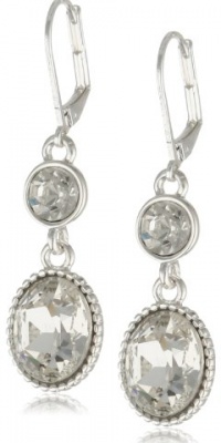 Nine West We Do I Do Crystal Silver-Tone Crystal Double Drop Earrings Nine West We Do I Do Crystal Silver-Tone Crystal Double Drop Earrings