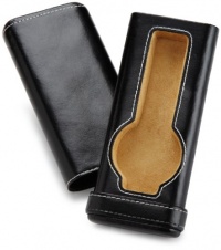 Intica Single Watch Black Leather Cigar Style Travel Case Intica Single Watch Black Leather Cigar Style Travel Case