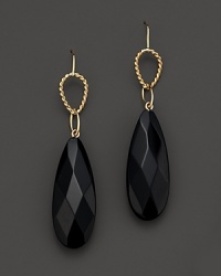 Faceted onyx adds rich texture to 14K yellow gold. Faceted onyx adds rich texture to 14K yellow gold.