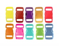50 Buckles 3/8 (10mm), Mix of 10 Colors (5 of each) Contoured Side-Release. Perfect for Paracord Bracelets. 50 Buckles 3/8 (10mm), Mix of 10 Colors (5 of each) Contoured Side-Release. Perfect for Paracord Bracelets.