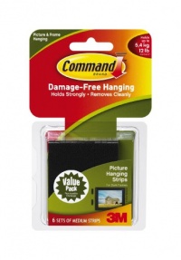Command Medium Picture Hanging Strips, Black, 6-Strips Command Medium Picture Hanging Strips, Black, 6-Strips