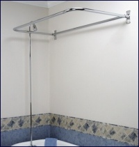 Add-on Shower Set for Clawfoot Tub - Diverter Faucet, Riser, and D shaped Shower Rod Add-on Shower Set for Clawfoot Tub - Diverter Faucet, Riser, and D shaped Shower Rod