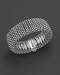Sterling silver wide caviar beaded bracelet. Designed by Lagos. Sterling silver wide caviar beaded bracelet. Designed by Lagos.