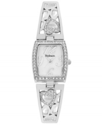 Take a chance on this modern love: a pretty half-bangle watch from Style&co. adorned with crystals and cut-out hearts. Take a chance on this modern love: a pretty half-bangle watch from Style&co. adorned with crystals and cut-out hearts.