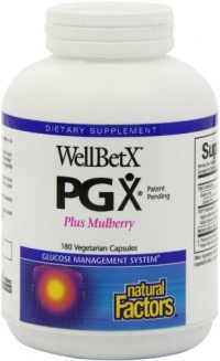 Natural Factors Wellbetx PGX Plus Mulberry Veg. Capsules, 180-Count Natural Factors Wellbetx PGX Plus Mulberry Veg. Capsules, 180-Count