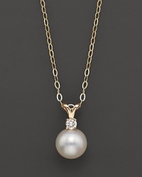 This cultured pearl pendant makes a statement of classic chic. This cultured pearl pendant makes a statement of classic chic.