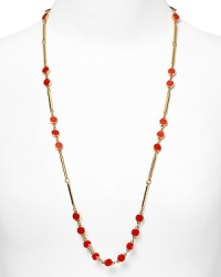 kate spade new york styles scattered simplicity with this long-link necklace, cast in 12 karat gold plate and accented by a smattering of colorful stones. kate spade new york styles scattered simplicity with this long-link necklace, cast in 12 karat gold plate and accented by a smattering of colorful stones.