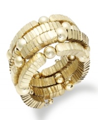 Enter the golden age. This coil bracelet from Style&co. is crafted from gold-tone mixed metal, giving it enough shine to light up the evening. Approximate diameter: 2 inches. Enter the golden age. This coil bracelet from Style&co. is crafted from gold-tone mixed metal, giving it enough shine to light up the evening. Approximate diameter: 2 inches.