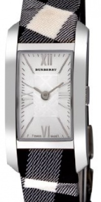 Burberry Women's BU1078 Check Engraved White Dial Rectangular Case Watch Burberry Women's BU1078 Check Engraved White Dial Rectangular Case Watch