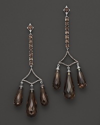 Badgley Mischka Smokey Quartz With Brown Diamond Drop Earrings Badgley Mischka Smokey Quartz With Brown Diamond Drop Earrings
