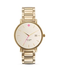 Glamorous and ladylike, kate spade new york's bracelet watch boasts a crystal-dusted Mother of pearl face. Glamorous and ladylike, kate spade new york's bracelet watch boasts a crystal-dusted Mother of pearl face.