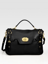 Cervo deerskin in a structured silhouette, finished with a signature turnlock closure and buckle details.Top handle, 4 dropDetachable shoulder strap, 18 dropSignature turnlock flap closureMetal letter logo detailProtective metal feetOne inside zip pocketSuede lining14¾W X 11H X 5¾DMade in Italy Cervo deerskin in a structured silhouette, finished with a signature turnlock closure and buckle details.Top handle, 4 dropDetachable shoulder strap, 18 dropSignature turnlock flap closureMetal letter logo detailProtective metal feetOne inside zip pocketSuede lining14¾W X 11H X 5¾DMade in Italy