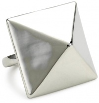 Kenneth Jay Lane Polished Silver Pyramid Adjustable Ring Kenneth Jay Lane Polished Silver Pyramid Adjustable Ring