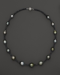14K White Gold Semi-Baroque Tahitian Pearl Necklace, 18 14K White Gold Semi-Baroque Tahitian Pearl Necklace, 18