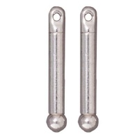 Rhodium Plated Lead-Free Pewter 3/4 Inch Add A Bead Bar Pendant 19mm (4) Rhodium Plated Lead-Free Pewter 3/4 Inch Add A Bead Bar Pendant 19mm (4)