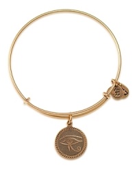 Alex and Ani create simple and spiritual pieces like this Eye of Horus gold-plated bangle, which features a delicate etched charm meant to ward off evil. Alex and Ani create simple and spiritual pieces like this Eye of Horus gold-plated bangle, which features a delicate etched charm meant to ward off evil.