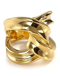 Join the ring leaders with this twisted gold plated Robert Lee Morris Soho showpiece - so on trend worn mixed in with sparkly styles. Join the ring leaders with this twisted gold plated Robert Lee Morris Soho showpiece - so on trend worn mixed in with sparkly styles.